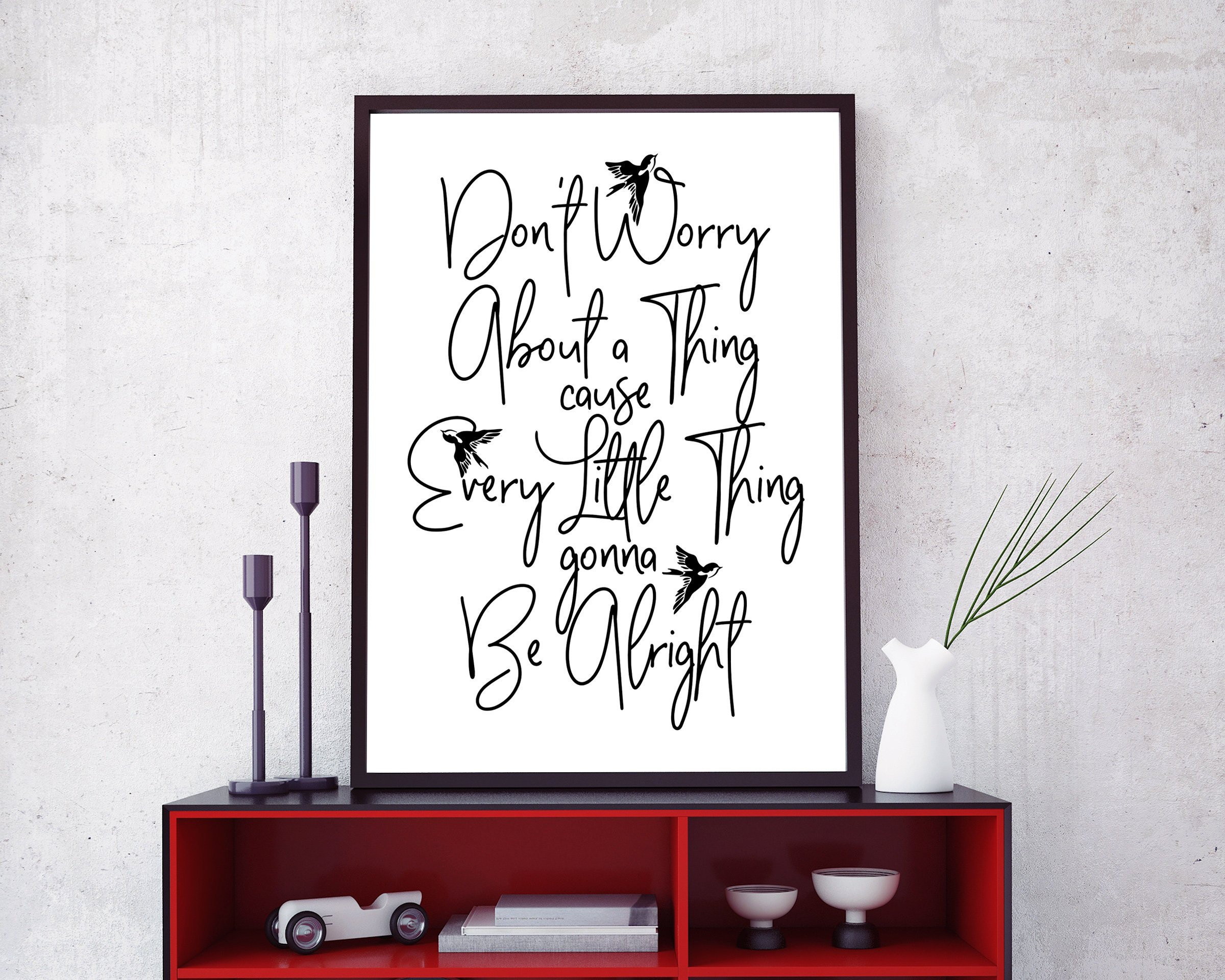 3 Little Birds PRINTABLE Poster Bob Marley Every Little -  Denmark