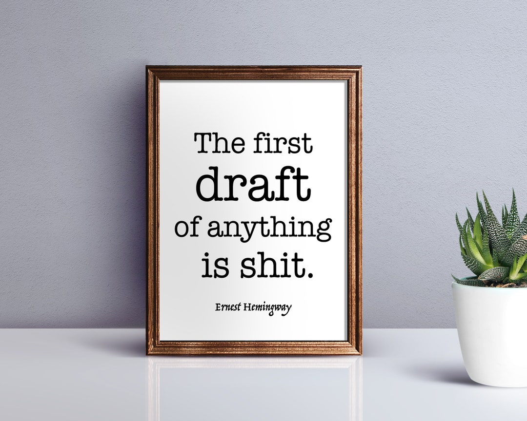 Ernest Hemingway PRINTABLE Wall Art - DIGITAL DOWNLOAD Print - Writing ...