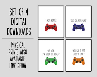 Color Gamer Posters PRINTABLE Wall Art - Video Games Room Decor DIGITAL DOWNLOAD - Gamer Prints - Gamer Gift - Game Controller - Gaming Sign