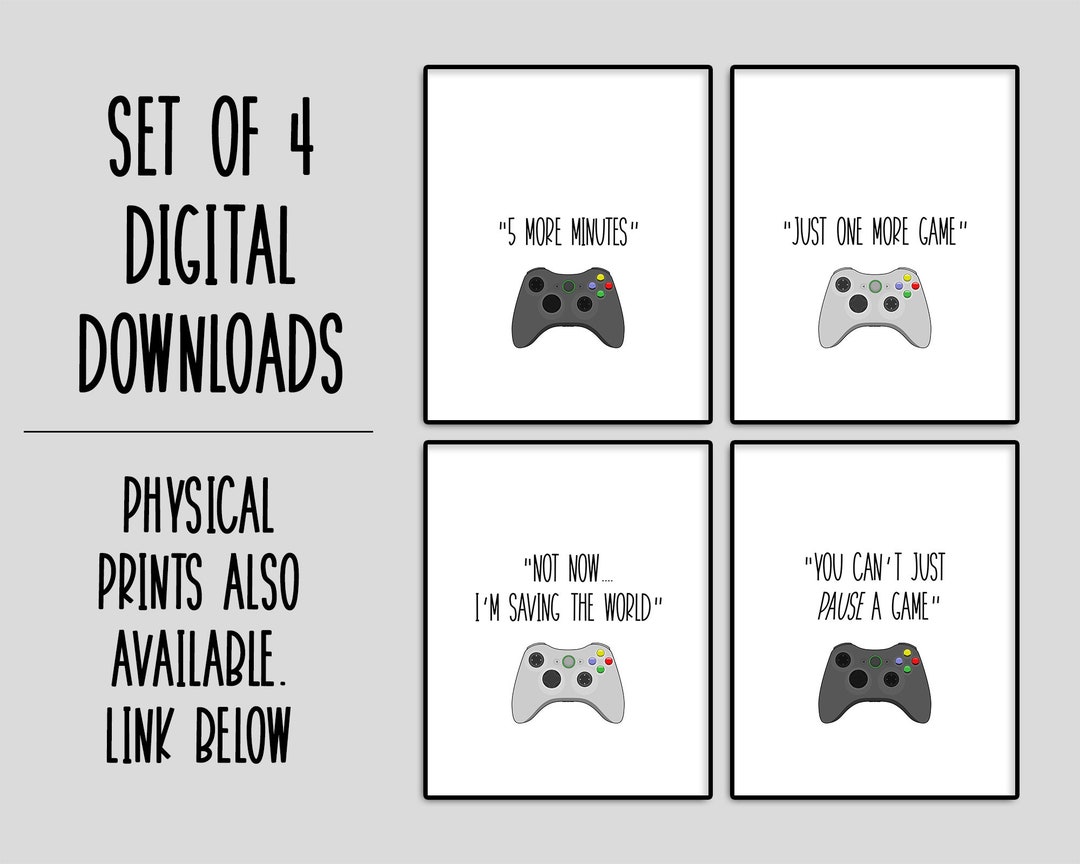 Games Room Wall Art PRINTABLE - Gamer Prints DIGITAL DOWNLOAD - Video ...