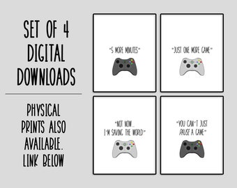 Games Room Wall Art PRINTABLE - Gamer Prints DIGITAL DOWNLOAD - Video Games Console Decor - Streamer Gift - Controller Poster - Gaming Signs