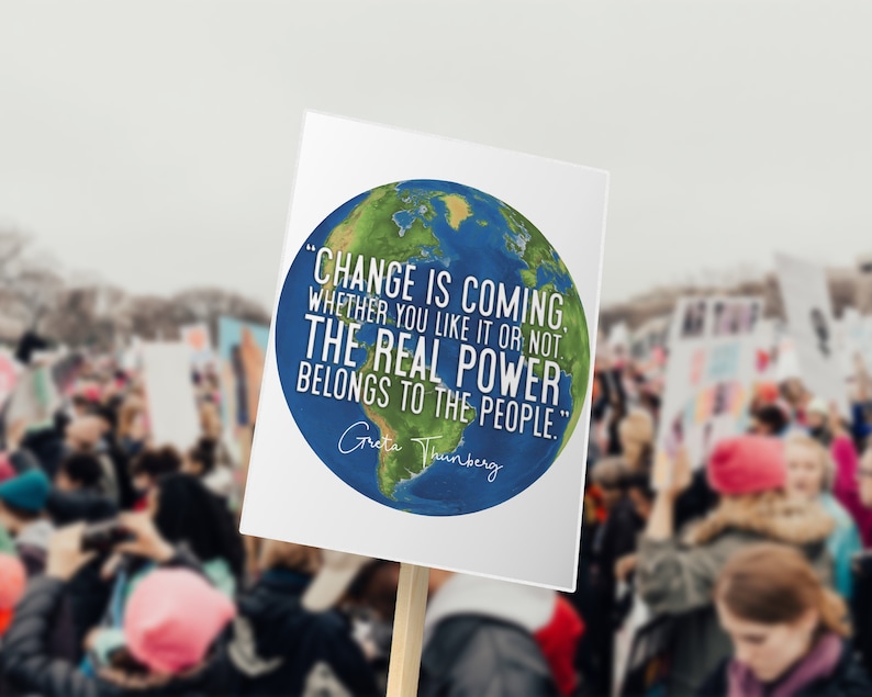 Climate Change Poster PRINTABLE Young Activist Art DIGITAL | Etsy
