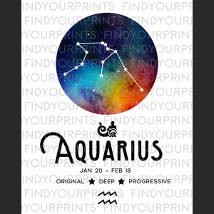 Aquarius Constellation PRINTABLE Wall Art - Zodiac Print DIGITAL ...