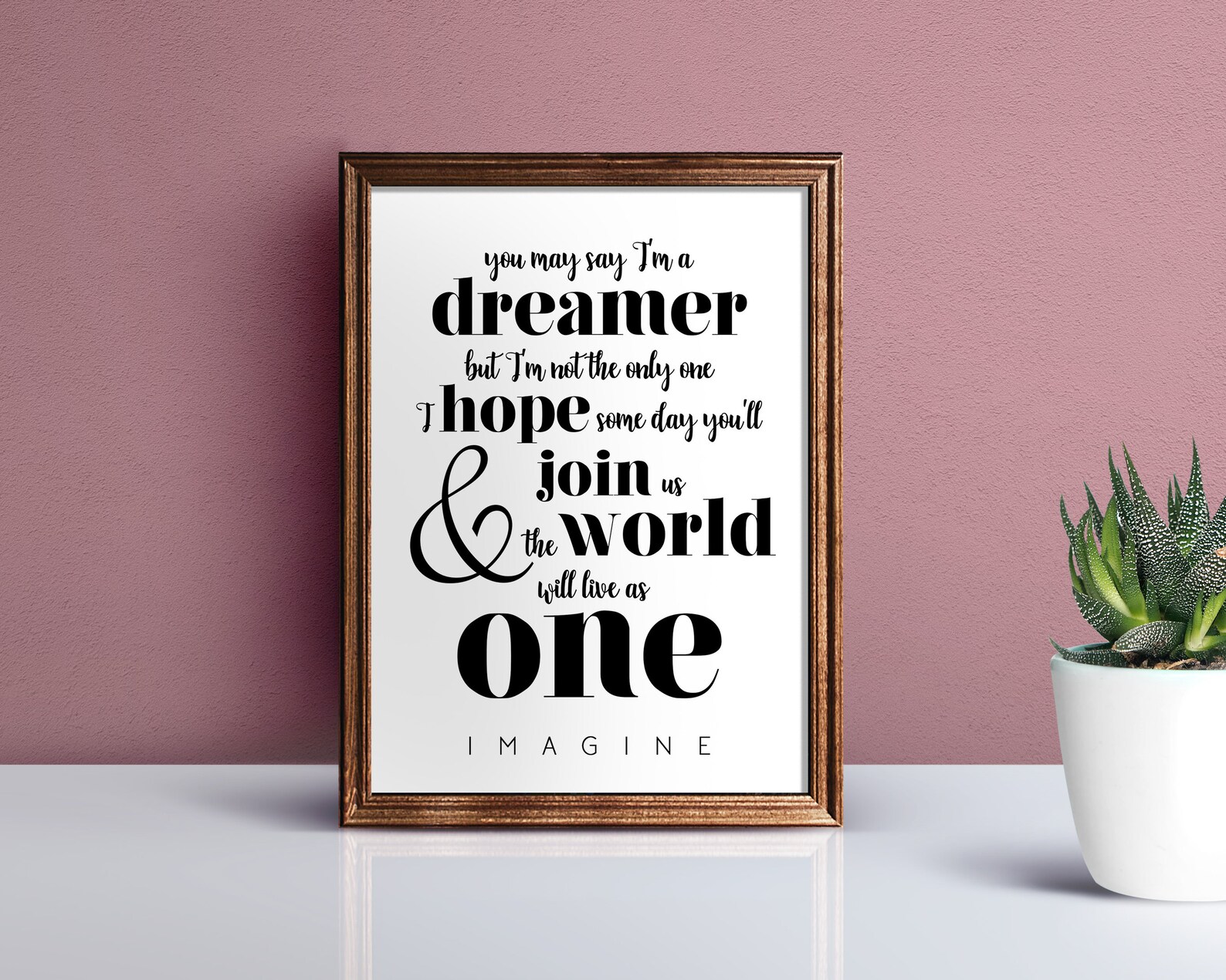 John Lennon Imagine Lyrics PRINTABLE Poster Song Lyric Wall - Etsy