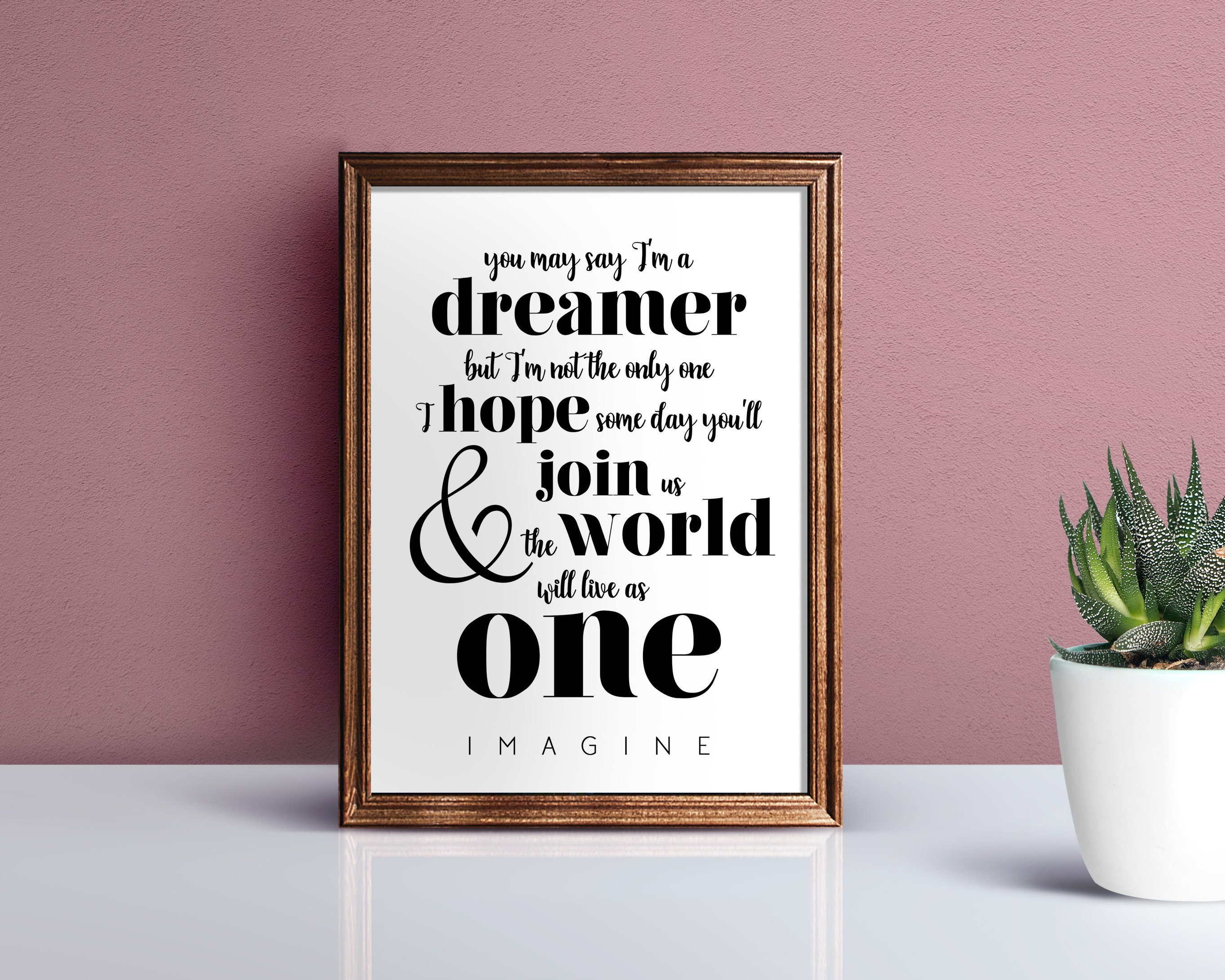 John Lennon Imagine Lyrics PRINTABLE Poster Song Lyric Wall - Etsy