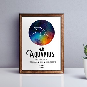 Aquarius Constellation PRINTABLE Wall Art - Zodiac Print DIGITAL ...