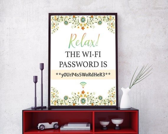 All Colours Available Wi-Fi PERSONALISED Password Metal Sign Add Your Password