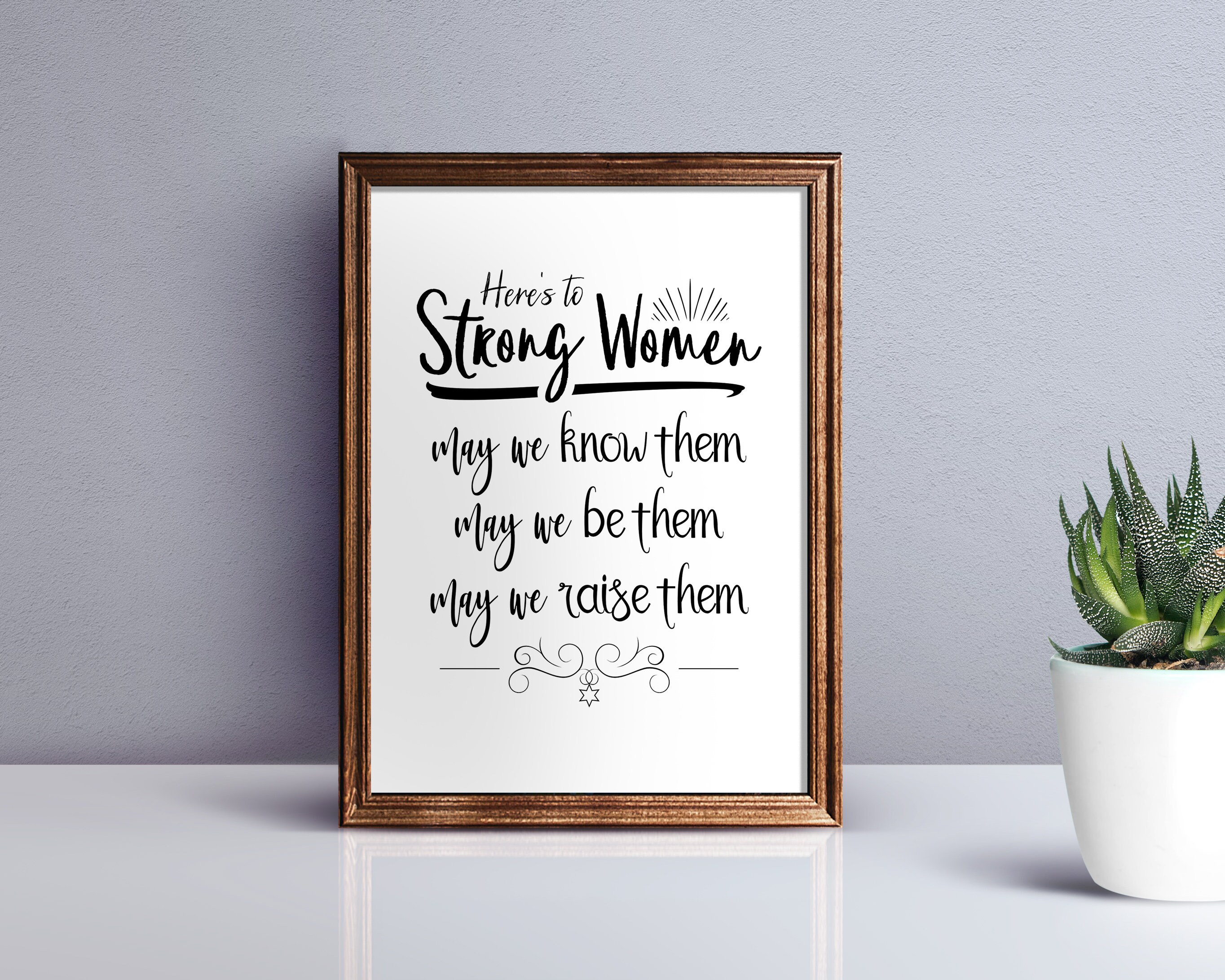 Sterke vrouwen AFDRUKBARE muurkunst - Empowering Quotes DIGITALE DOWNLOAD -  Empowered Woman Print - feministische poster cadeau - Know, Be, Raise Them  - Etsy België, image size:2728x2182