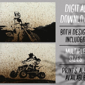 Motocross Prints PRINTABLE - Dirt Bike / Quad Bike Wall Art DIGITAL Download - Motorsport Posters - Bedroom Decor - ATV / Scrambler Gift