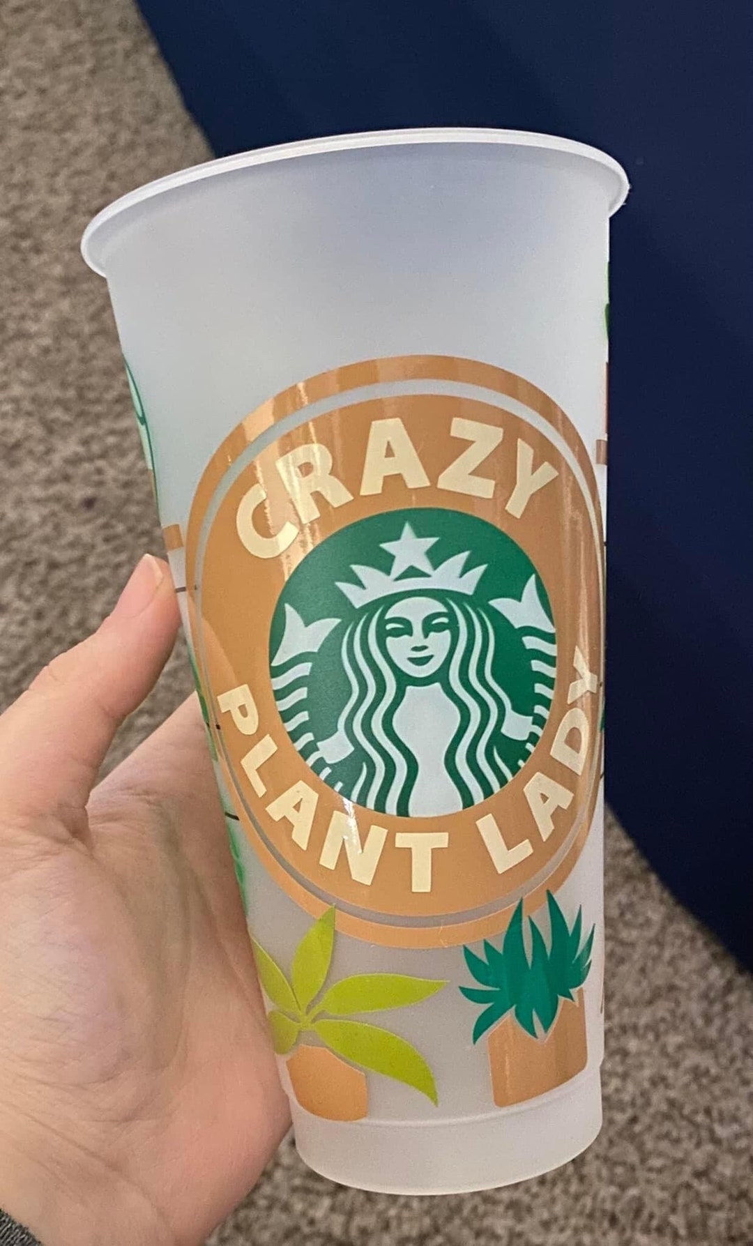Starbucks Crazy Plant Lady Plant Mom 24oz Cold Cup Coffee Planting