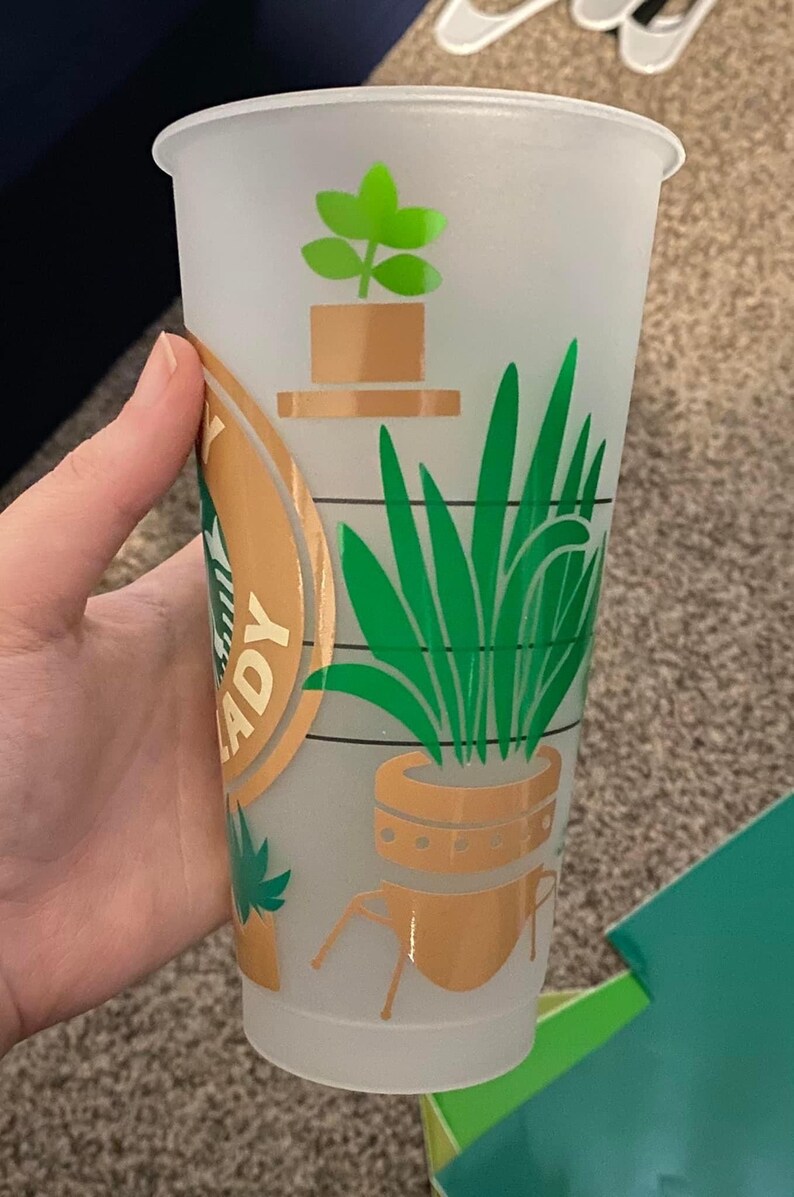 Starbucks Crazy Plant Lady Plant Mom 24oz Cold Cup Coffee Planting