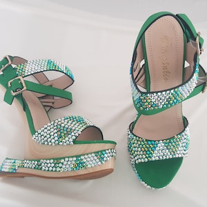 Green & Bling Heels