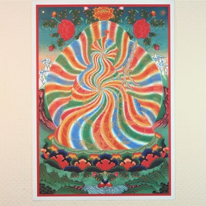 Tibetan Thangka. Guru Rinpoche in Rainbow Body