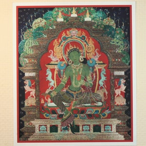 Green Tara, Tibetan Thanka, 12th century (restoration)