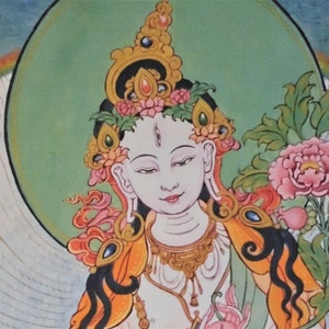 Buddhist Thangka White Tara, Tibetan Buddhism