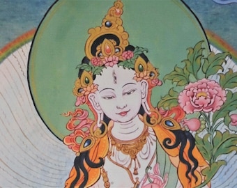 Buddhist Thangka White Tara, Tibetan Buddhism