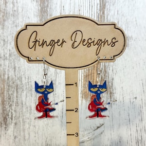 Pete the Cat Earrings; Teacher Earrings; Teacher Gift; Fun Earrings