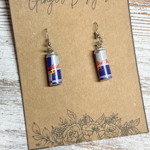 Red Bull Inspired Earrings; Red Bull Can; Red Bull Earrings