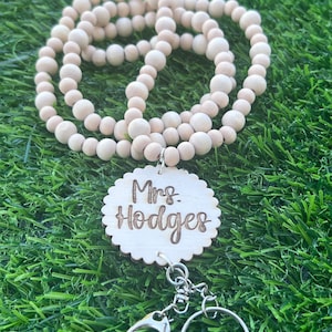 Teacher Lanyard; Beaded Lanyard; Beaded Teacher Lanyard