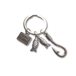 Gone Fishing Metal Keyring - Fabulous Gift Idea for Anyone Who Loves Fishing