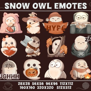 Sneeuwuil-emoties | Twitch, Discord, WhatsApp, YouTube, Viber | Leuke kawaii uil-emoji