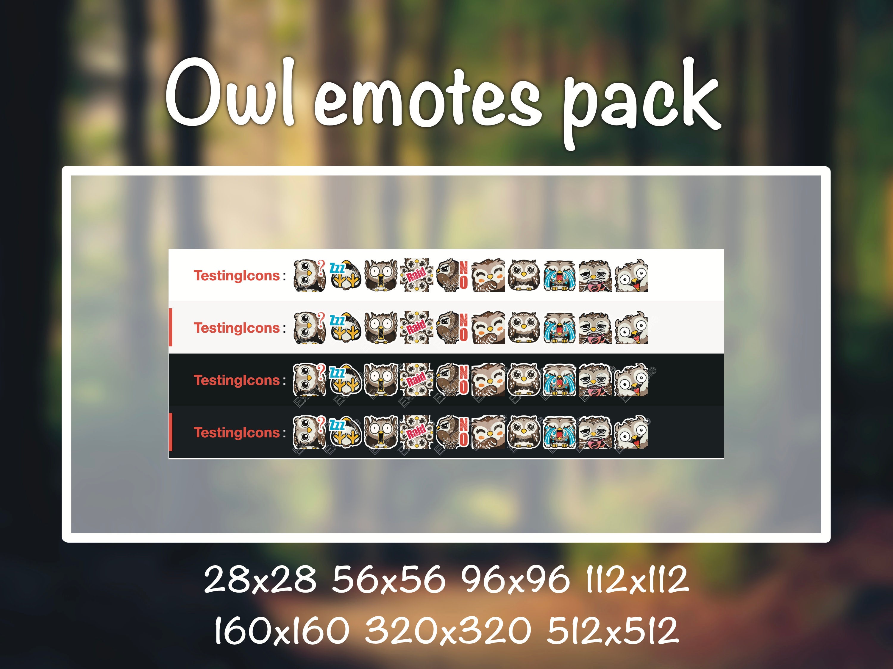 Owl Emotes Pack | Twitch, Discord, Whatsapp, Youtube, Viber | Cute ...