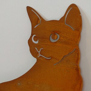 Cat patina garden stake, sitting, cat alone approx. 30 x 30 cm, (40 x 30 incl. double plug) flower pot, conservatory, flower bed etc