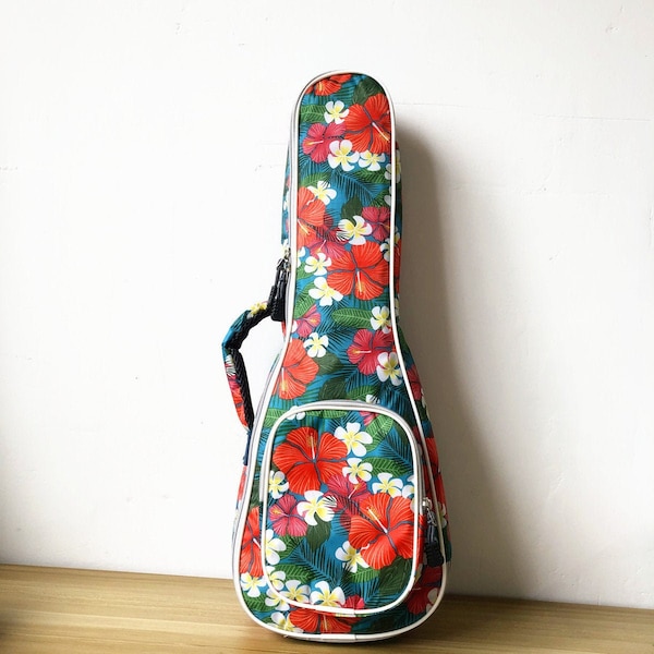 Hawaiian flowers Soprano concert ukulele case --Waterproof ,wonderful party dress for your soprano concert ukulele