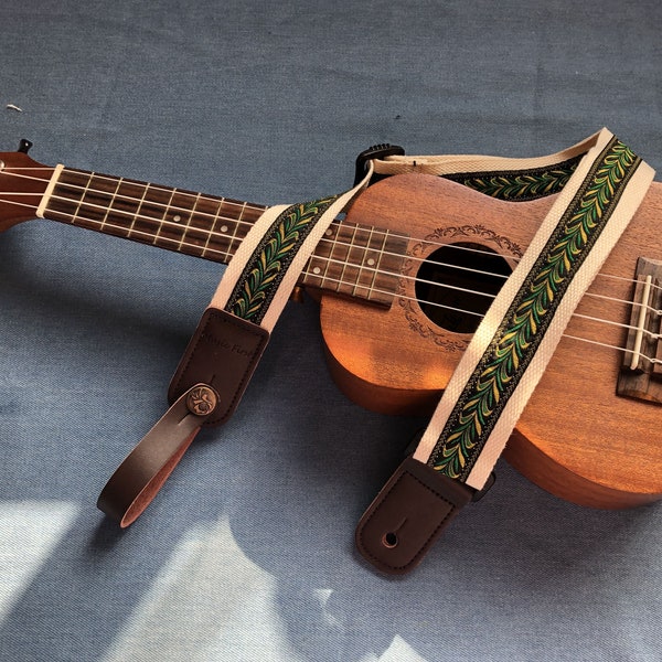 Correas de ukelele vintage ajustables hechas a mano se adapta a todo el tamaño de ukelele y guitarra para niños