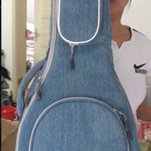 Handmad Denim Mandolin Gig Bag Heavy Duty Soft Mandolin Case fits for A style and F style Mandolin