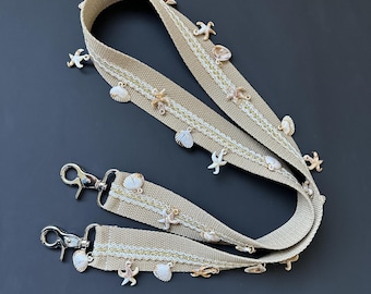 Original Design Handmade Shells and Starfish Bag Strap Purse Strap Shoulder Straps