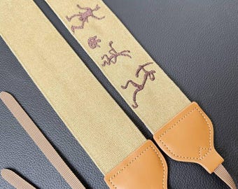 Original design handmade Ancient rock paintings embroidery Camera Straps