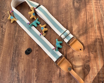 Handmade Cute little pony Guitar strap Bass strap Genuine leather