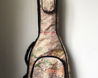 Waterproof World Map Handmade 30 inch gig bag Baritone ukulele case for 30 inch ukuklele 30 inch guitalele bag