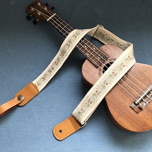 Handmade embroidered floral ukulele strap fits for all size ukulele