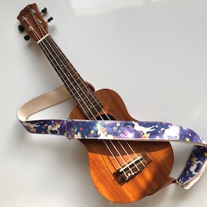 Handmade unicorn purple ukulele strap pony ukulele strap fits for all size ukulele special gifts for girls