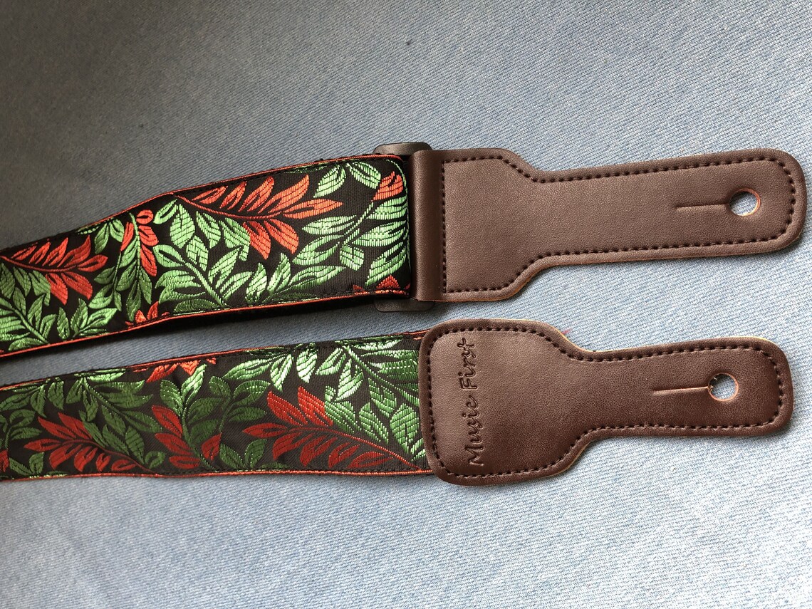 Handmade Vintage embroidery guitar strap 2 inch width luxury Etsy
