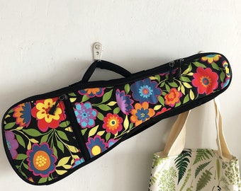 Handmade floral and pineapple soft ukulele case soprano ukulele bags fits for 21 inch 22 inch ukulele ukulele gig bags