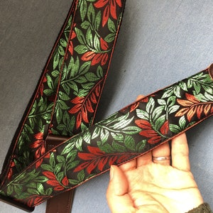 Handmade Vintage embroidery guitar strap 2 inch width luxury straps fits for all size guitars