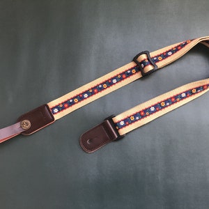 Handmade Embroidery Floral Cotton Ukulele straps Ukulele Shoulder straps Fits for all size ukulele