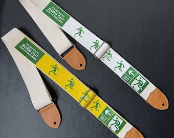 Handgefertigte Color Blocking Verstellbare Gitarrengurte Bass Straps Mit Lederenden