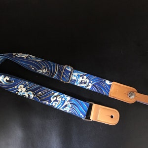 Handmade Japanese Style Waves cotton ukulele straps fits for all type ukuleles