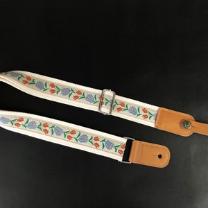 1.5 inch Handmade Adjustable Graceful Tulip Floral Ukulele Straps fits for All Size Ukulele and Guitalele