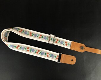 1.5 inch Handmade Adjustable Graceful Tulip Floral Ukulele Straps fits for All Size Ukulele and Guitalele