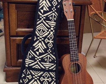 Handmade Retro padded canvas ukulele case fits for soprano concert ukulele21"22" 23"24" concert ukulele gig bag soft ukulele case