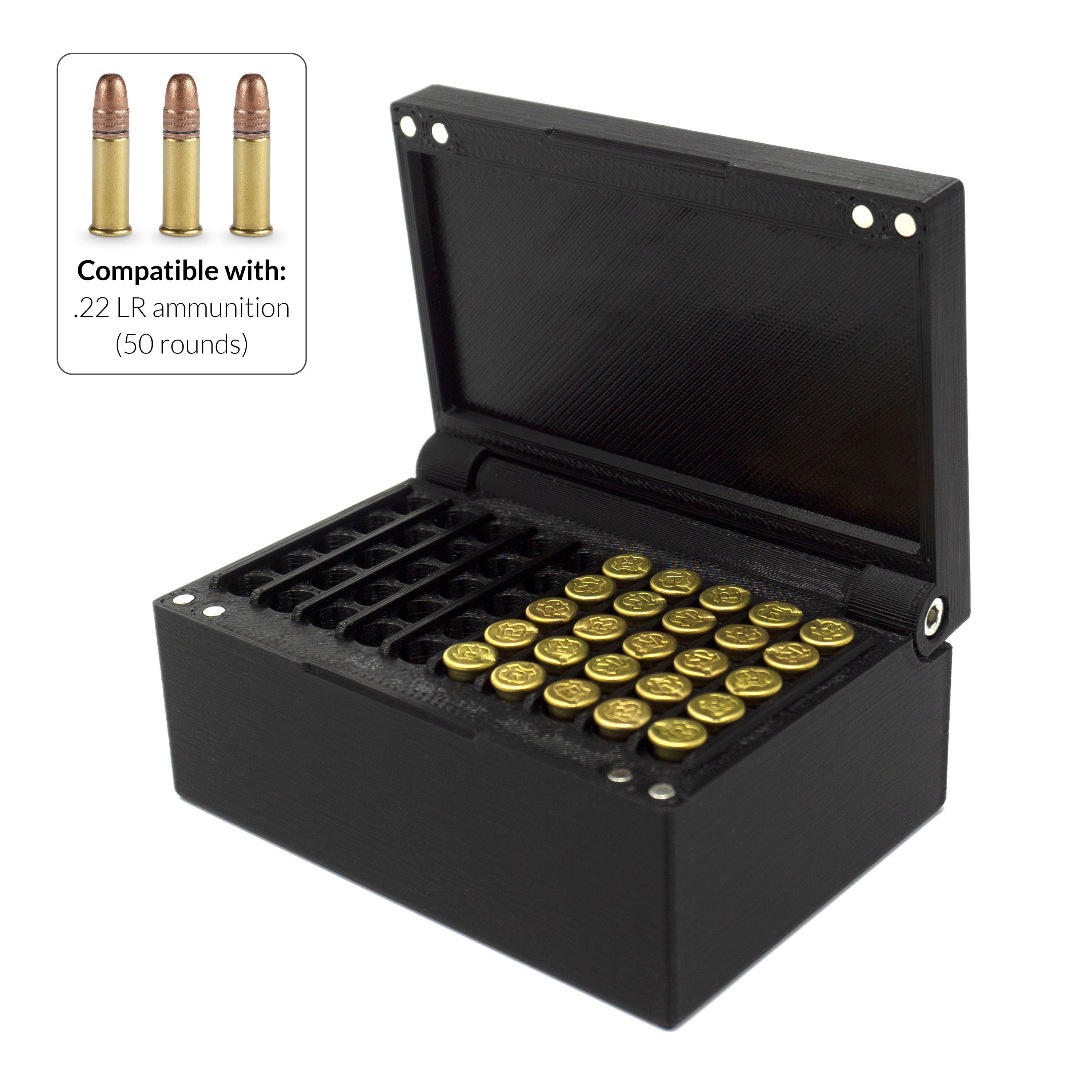 22 LR 50 Round Ammo Box, Ammunition Box fits .22 LR Flip Case