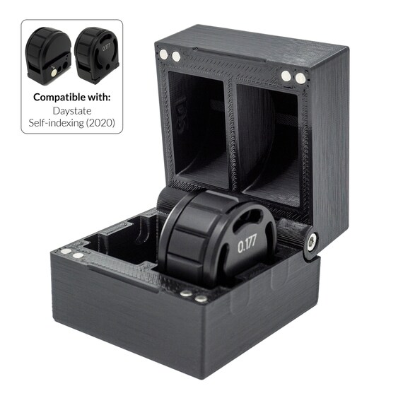 thumbnail interactive-video image 1 of Kube3d Magnetic Magazine Case Holder For Air Arms S200 Air Rifle - Storage Box For .177 & .22 Caliber Pellets, Made In UK 1 of 6