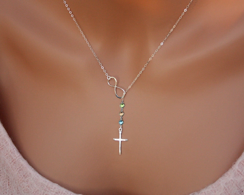 Personalized Birthstone Cross Necklace Confirmation Gift for Etsy