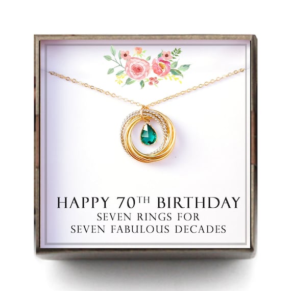 seven rings 70th birthday gold jewellery