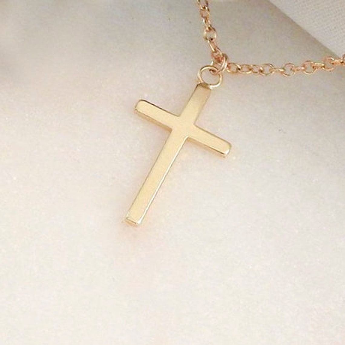 Sterling Silver Cross Necklace Simple Everyday Necklace - Etsy